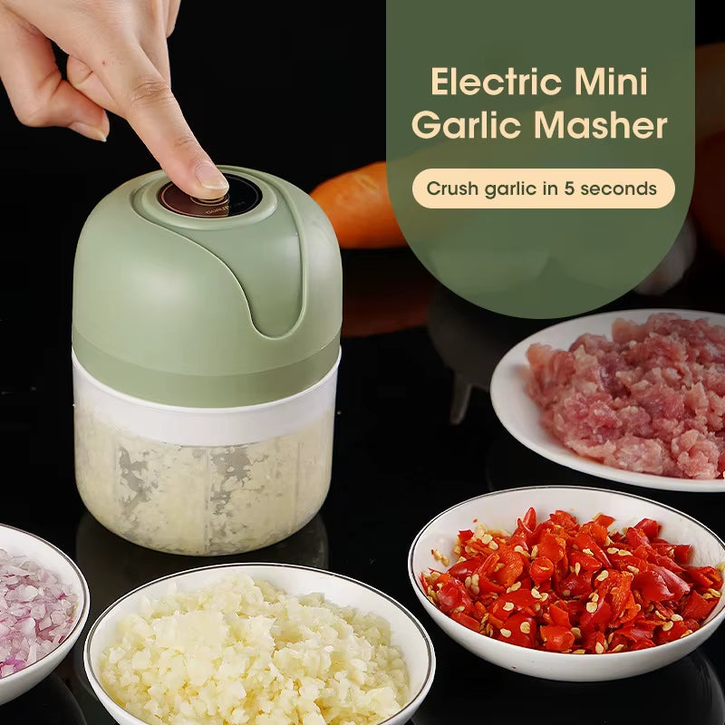 “Electric Garlic Chopper Masher