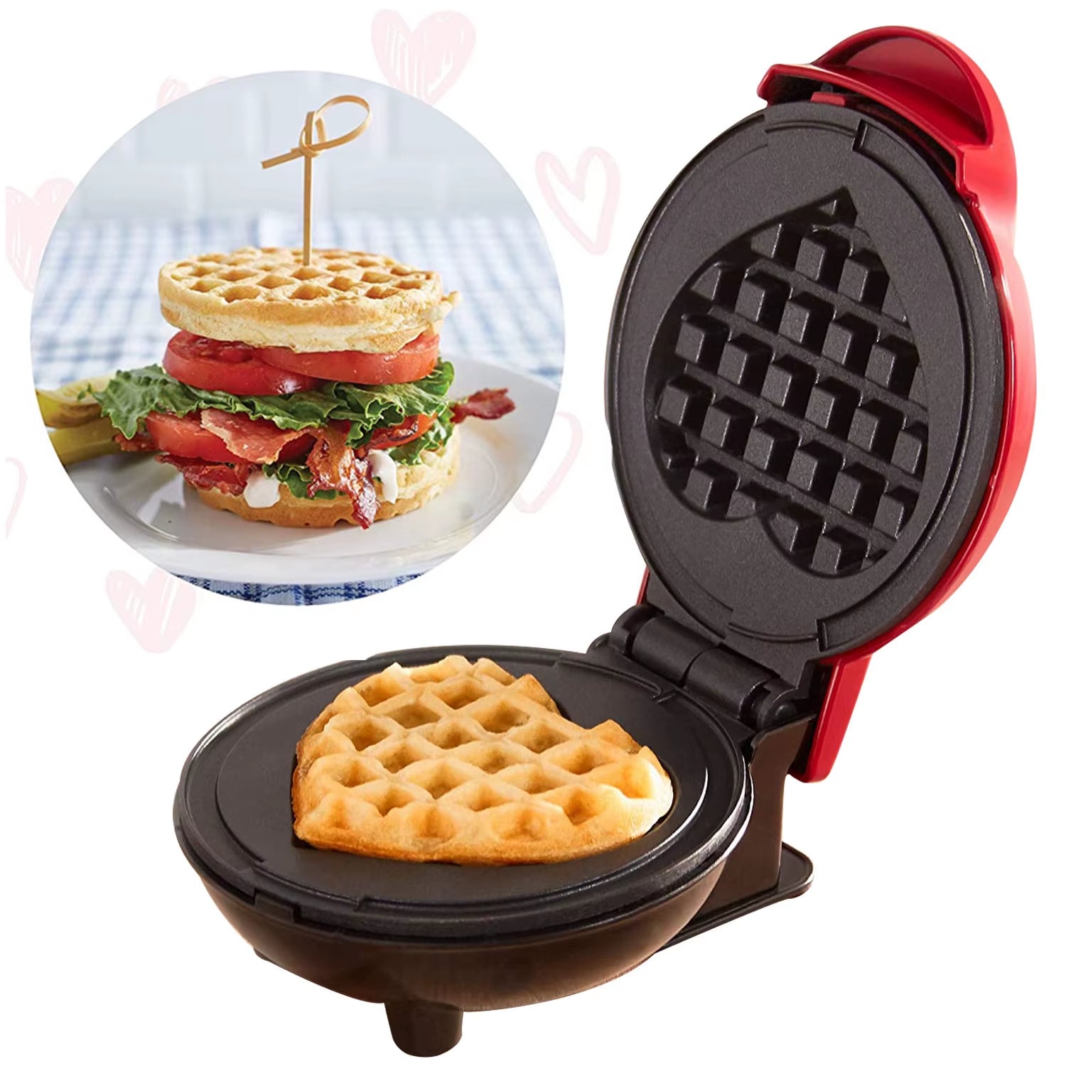 Mini Heart Waffle Maker