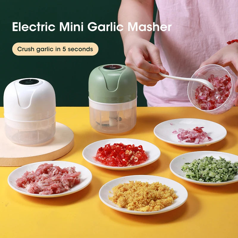 “Electric Garlic Chopper Masher